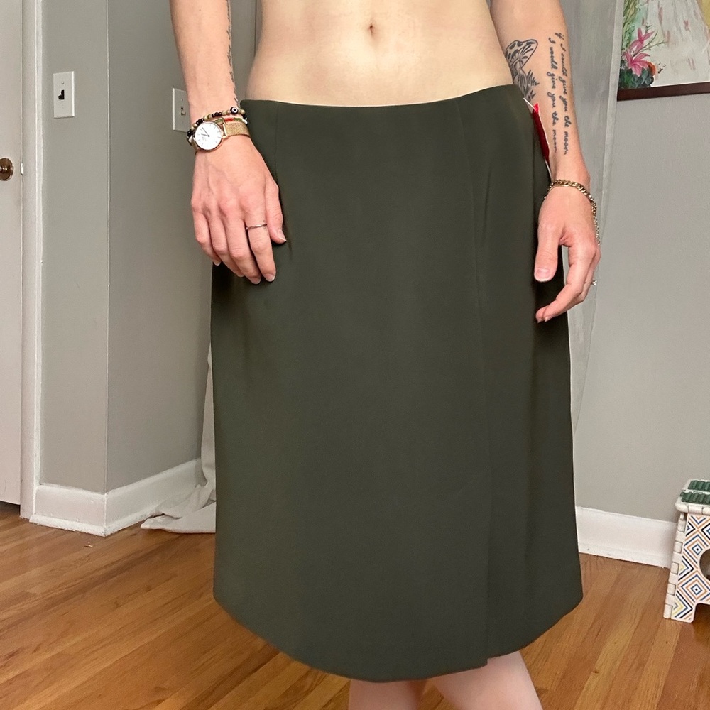 Green Midi Pencil Skirt for Work